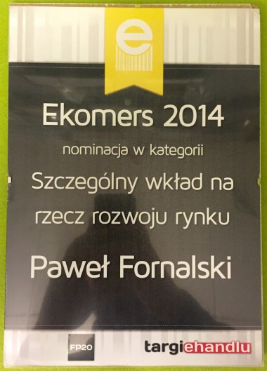 Ekomersy 2014 - nominacja dla Pawła Fornalskiego